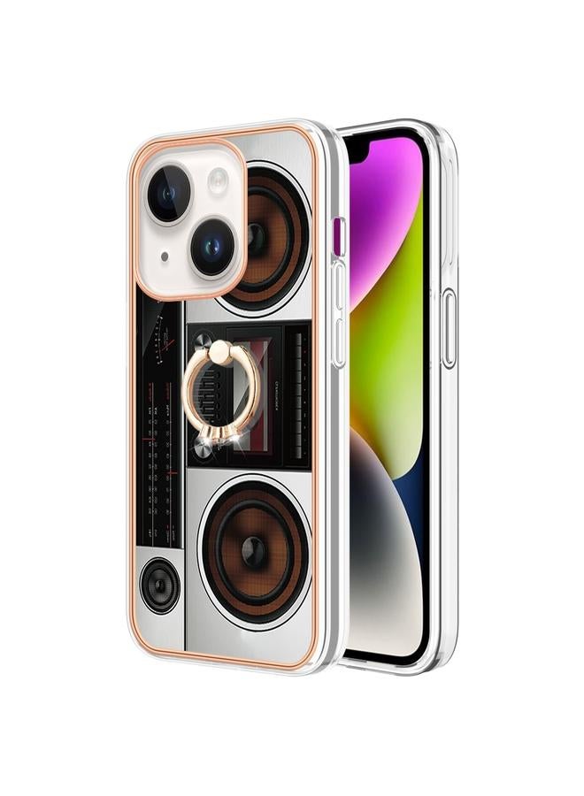 Zaboon Case For iPhone 13 Electroplating Dual-side IMD Phone Case with Ring Holder - Image 2