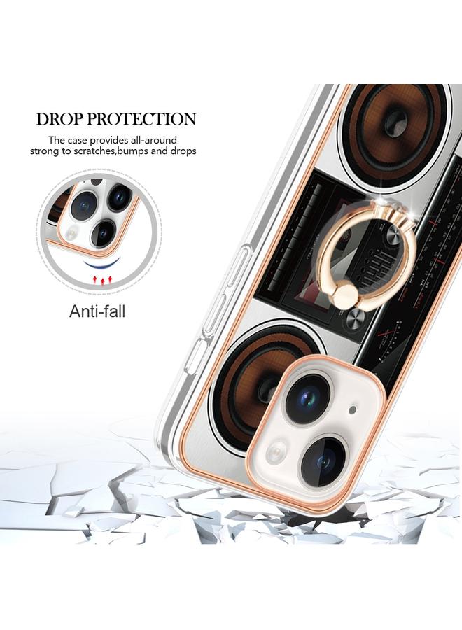 Zaboon Case For iPhone 13 Electroplating Dual-side IMD Phone Case with Ring Holder - Image 4