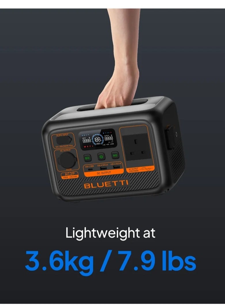 Bluetti Blueity 300W portable power station with Lithium Lifepo4 battery, 40-minute fast charging, app control, and UPS feature that guarantees power recovery within 20 milliseconds with solar charging capability.  - Image 4