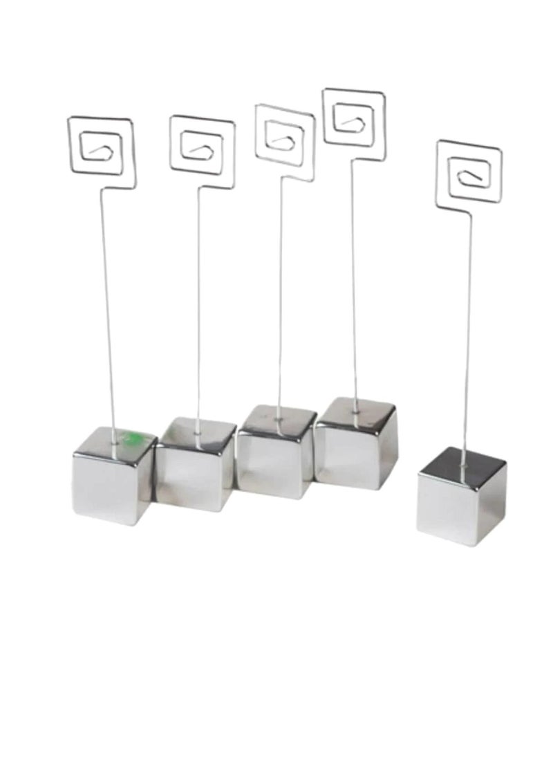 Generic Wire Card Holder Square Silver 5 pieces  - Image 1