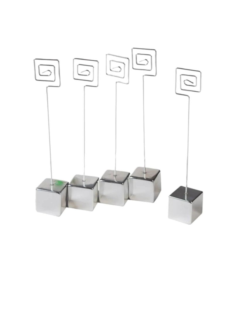 Generic Wire Card Holder Square Silver 5 pieces  - Image 2