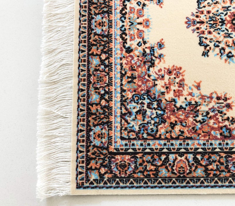 Inusitus Beautiful Oriental Rug Style Mousepad, Beige Miniature Carpet Computer Mouse Pad, Rectangular, Non-Slip, Elegant Office Accessories - Image 4