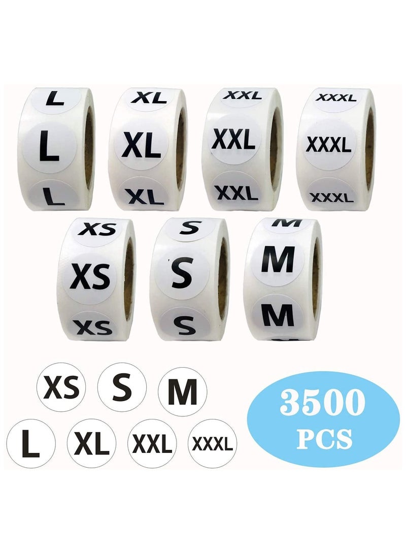 SYOSI 6 PCS Clothing Size Stickers Labels 7/8" Round Self Adhesive Size Stickers for Clothing T Shirts Retai  - Image 2