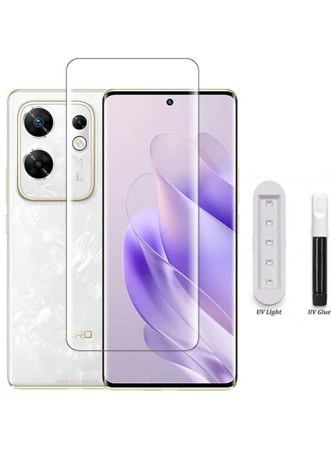 UV Liquid Glue Full Coverage Tempered Glass Screen Protector For Infinix Zero 30 - Clear