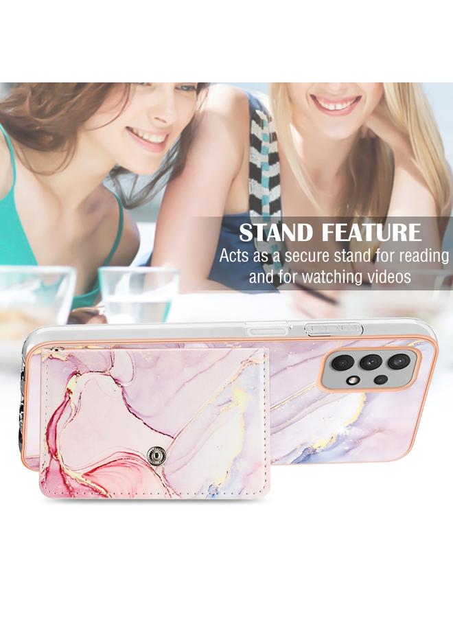 اس-توب جراب لهاتف Samsung Galaxy A32 4G إصدار الاتحاد الأوروبي بنمط رخامي مع فتحة بطاقة IMD - Image 5