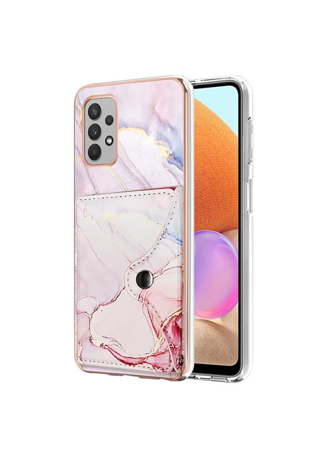 اس-توب جراب لهاتف Samsung Galaxy A32 4G إصدار الاتحاد الأوروبي بنمط رخامي مع فتحة بطاقة IMD - Image 1