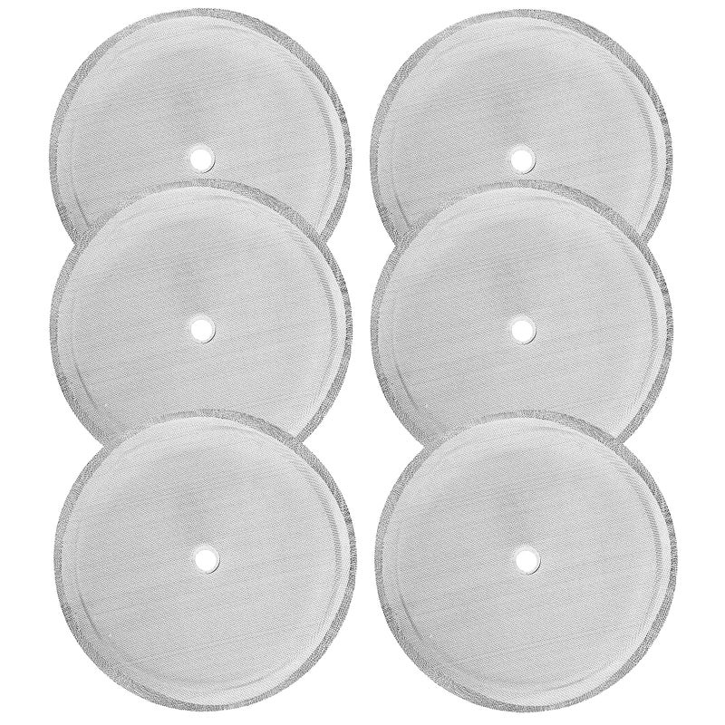 TKMOS 6 Packs French Press Replacement Filters Mesh Screen, 4 Inch Stainless Steel Mesh Replacements for 1000 ml / 34 oz / 8 cup French Press - Image 1