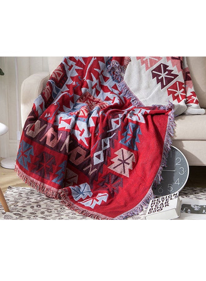 NIBEMINENT A Vintage European Blanket Combination Red/Brown/Grey 90x50cm - Image 1