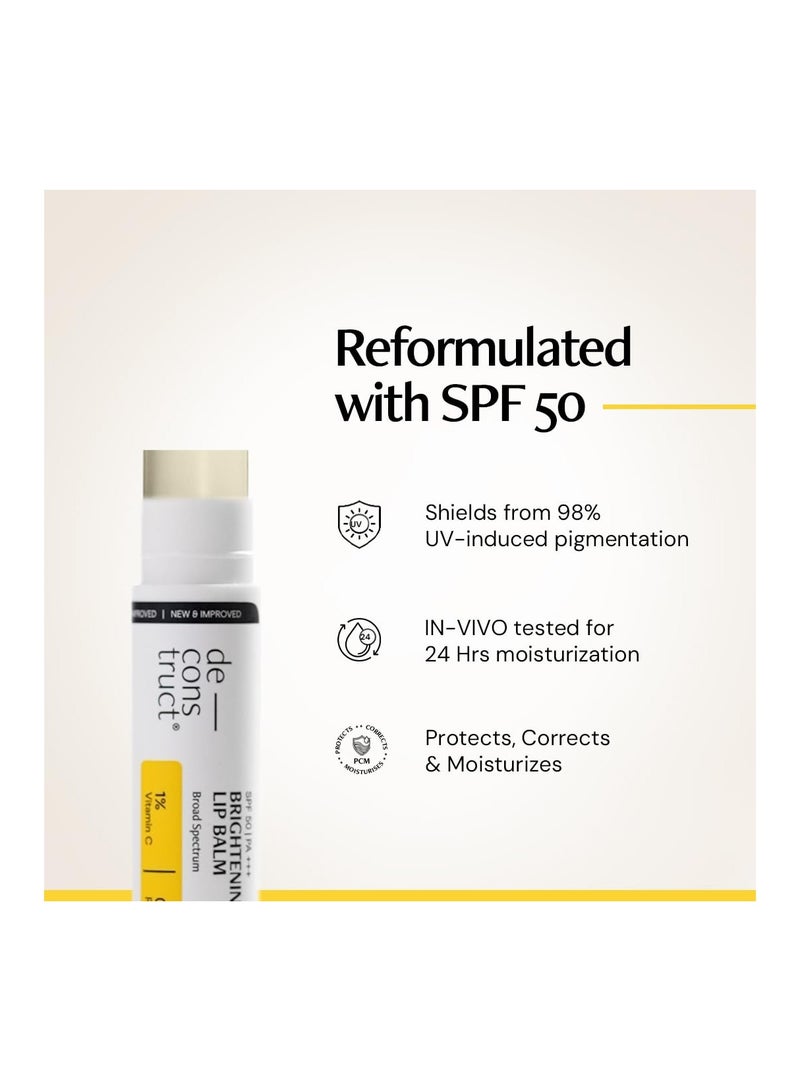 Deconstruct Brightening Lip Balm for Dark Lips | SPF 50 | Vitamin C & Resorcinol | Brightens Dark Lips & Evens Lip Tone | Vitamin E & Murumuru Butter | 4.2g - Image 2