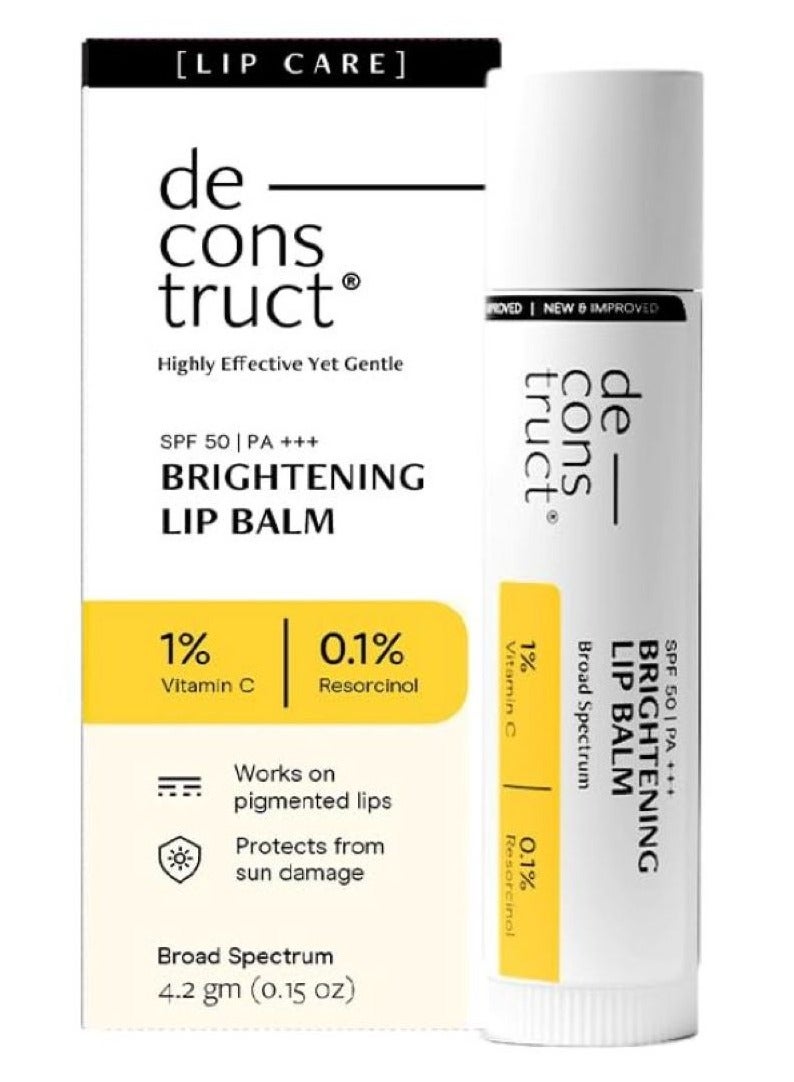 Deconstruct Brightening Lip Balm for Dark Lips | SPF 50 | Vitamin C & Resorcinol | Brightens Dark Lips & Evens Lip Tone | Vitamin E & Murumuru Butter | 4.2g - Image 1