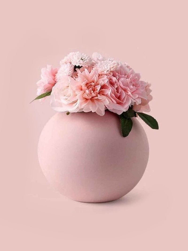 Purezento Cooee Beautiful Ceramic Decorative Vases with Unique Quality for Home Decor, Center Table, Flowers Pot,Bedroom Side Corners,Living Room Decoration,and Party Centerpieces(Pink Color) - Image 1