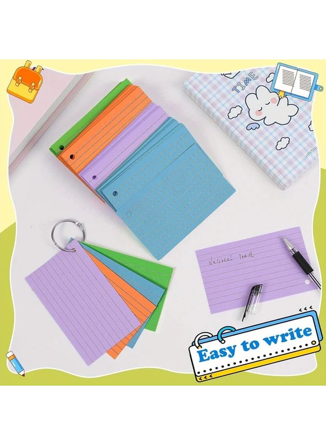 White 3x5 Inch Index Cards 200 Count with Ring Lined Heavyweight Note Flashcards for Studying School Supplies - Image 5