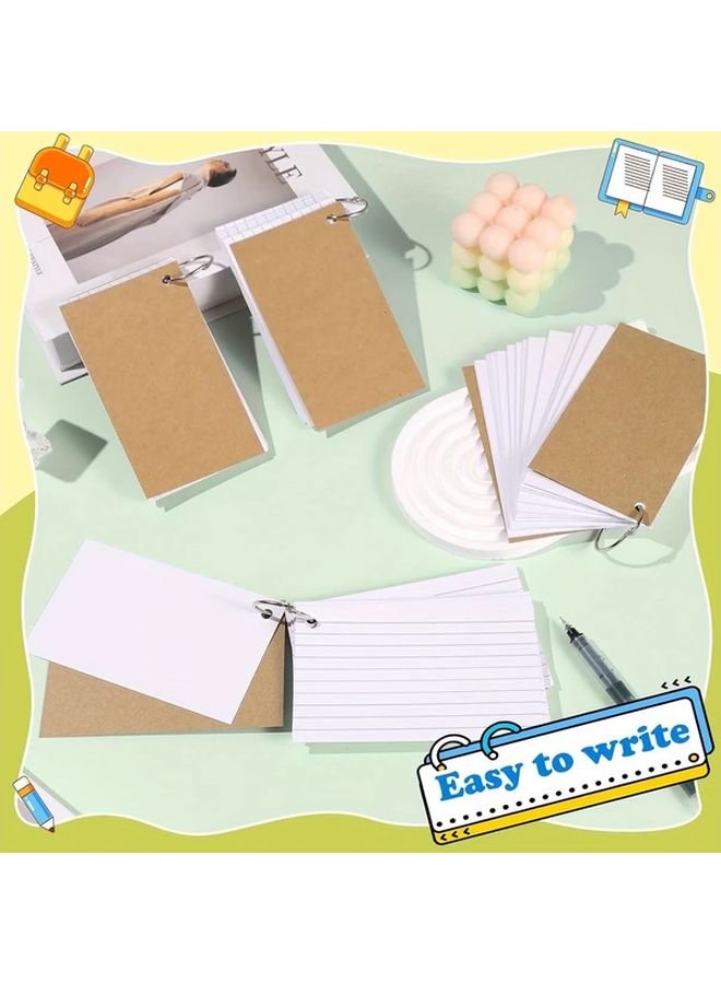 White 3x5 Inch Index Cards 200 Count with Ring Lined Heavyweight Note Flashcards for Studying School Supplies - Image 3