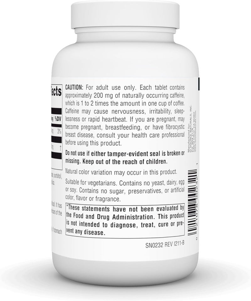 Source Naturals مكمل الطاقة من سورس ناتشورالز جواarana 900 ملغ 100 قرص - Image 3