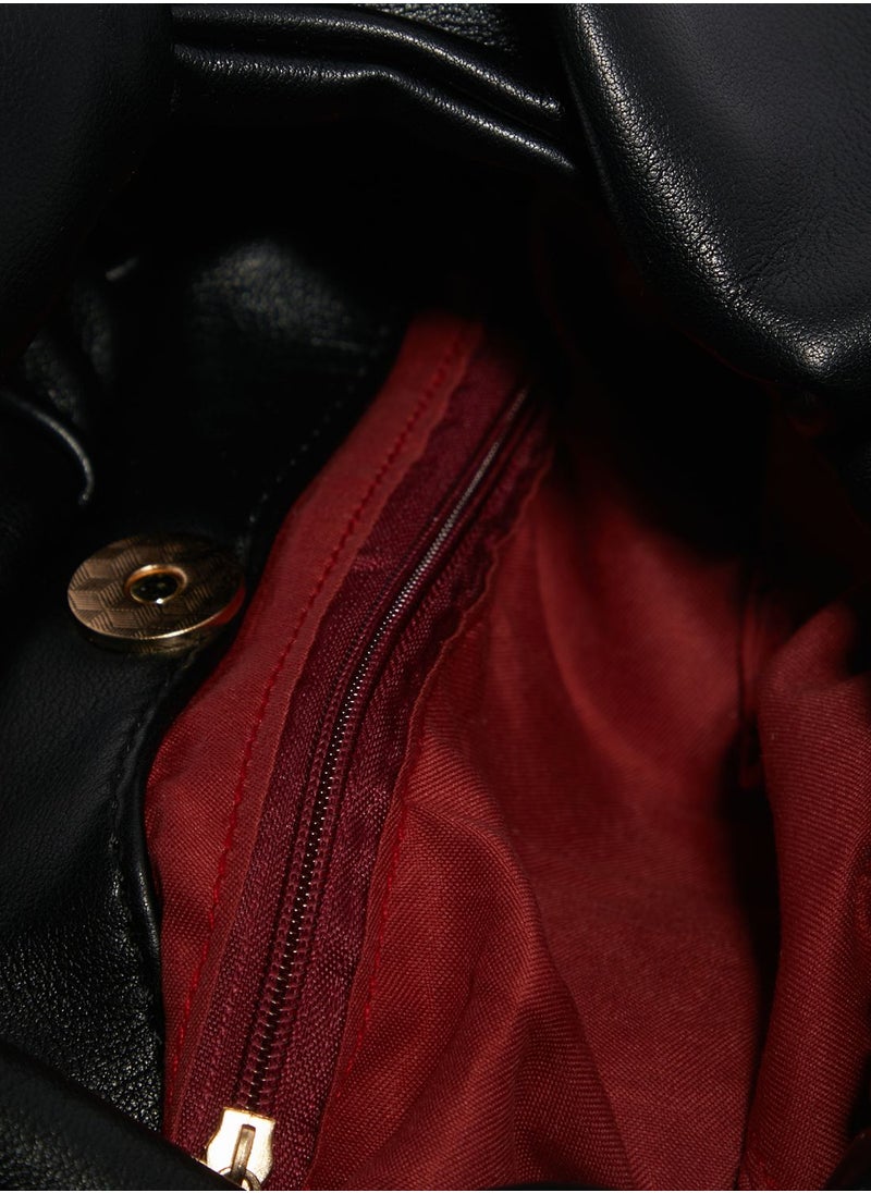 Ginger - Ruched Moon Shape Clutch - Image 1