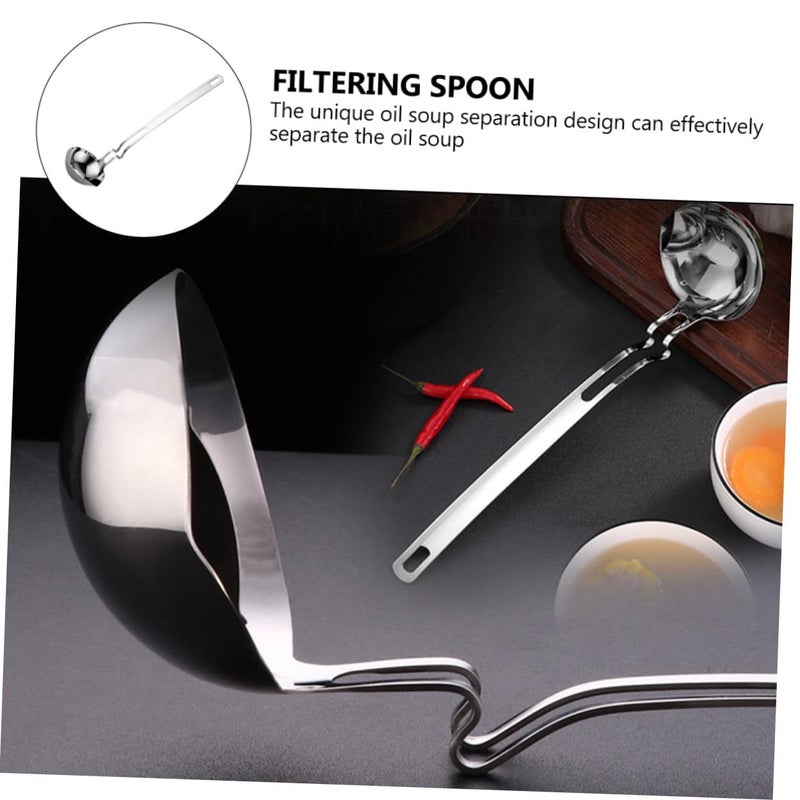 Stainless Steel Soup Fat Separator Ladle Dishwasher Safe Oil Filter Spoon - Image 4