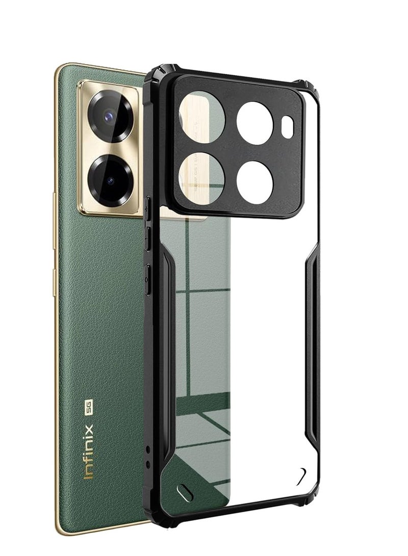 Wtech Hybrid TPU Silicone With Raised Armour Bumpers Slim Case Cover For Infinix Note 40 Pro+ / Infinix Note 40 Pro Plus 5G 2024 / Infinix Note 40 Pro 4G/5G 2024 Black - Image 2