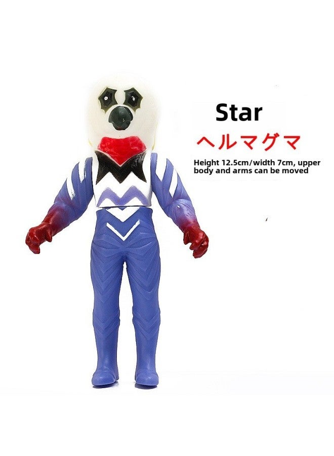 10-14CM Soft Glue Ultraman Monster Toy Degas Sero Galaxy Naixese Full Series Doll-Color:118 Star