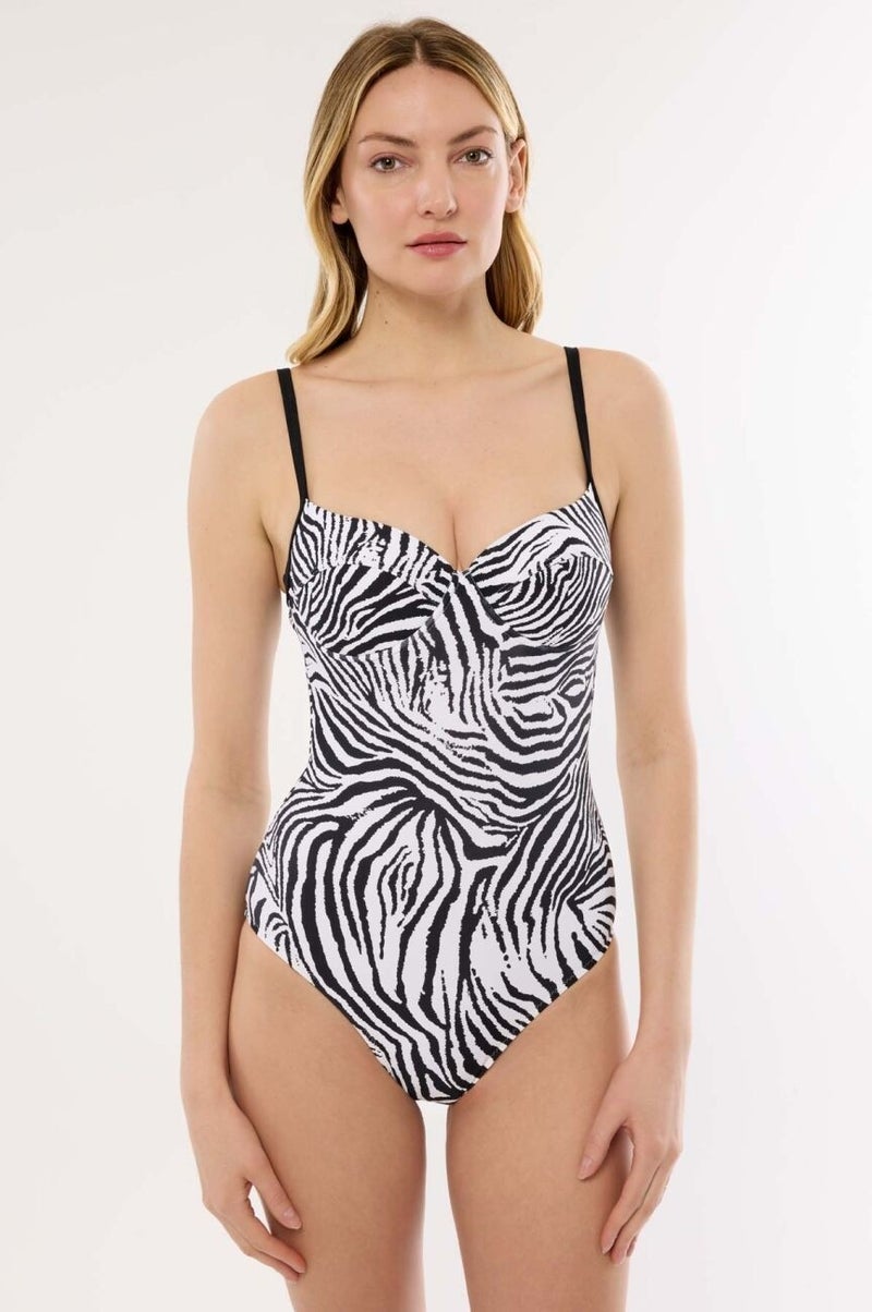 Ayyıldız 49355 Zebra Patterned Shapewear Swimsuit  - Image 1