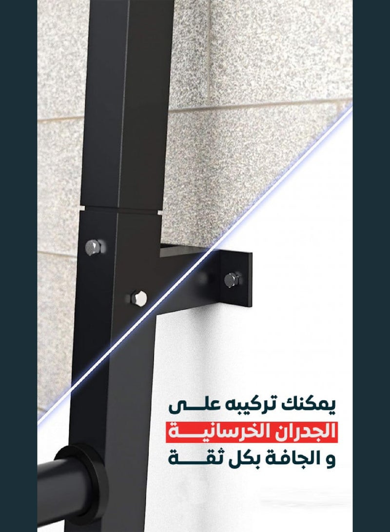 CHAMP KIT WallMounted  Barbell Rack with 3 Peg | Save Space Effortlessly, Black - Image 5