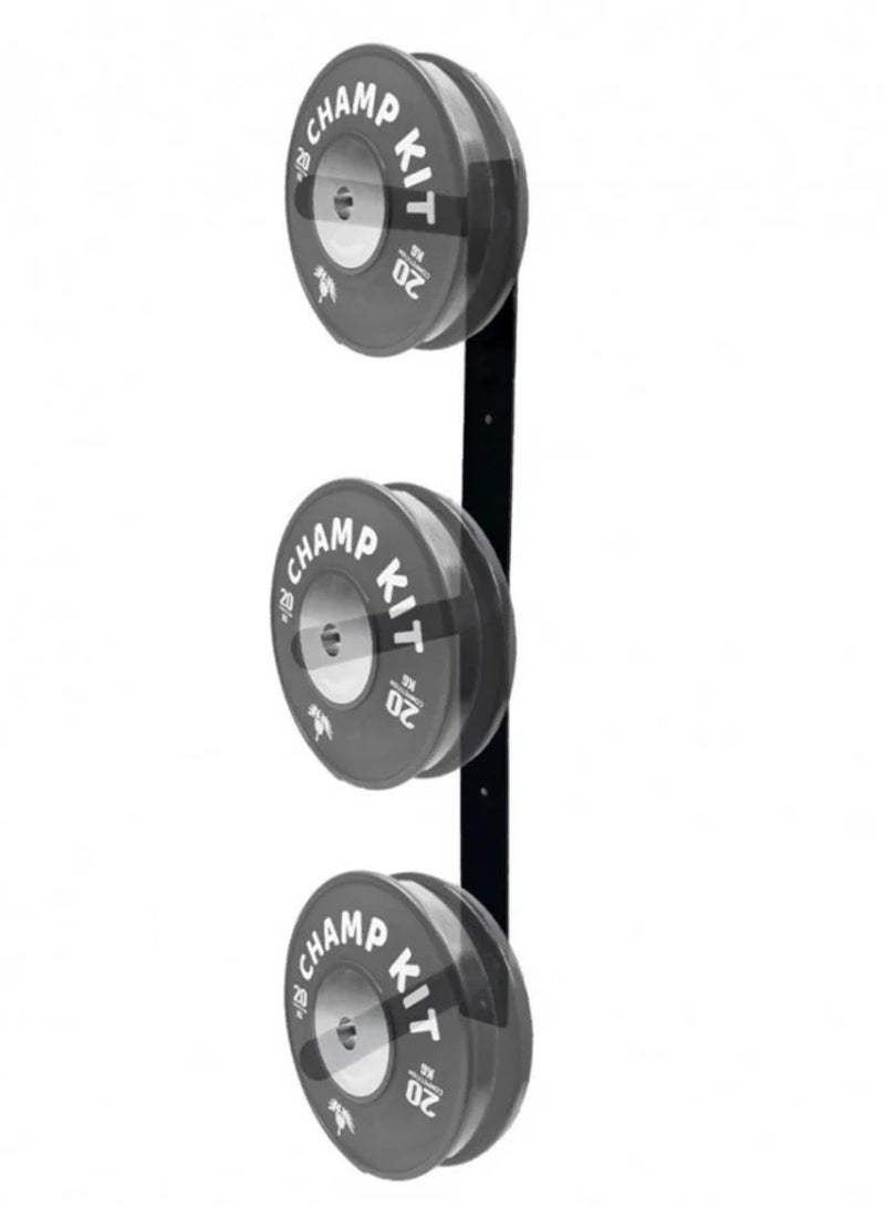 CHAMP KIT WallMounted  Barbell Rack with 3 Peg | Save Space Effortlessly, Black - Image 2