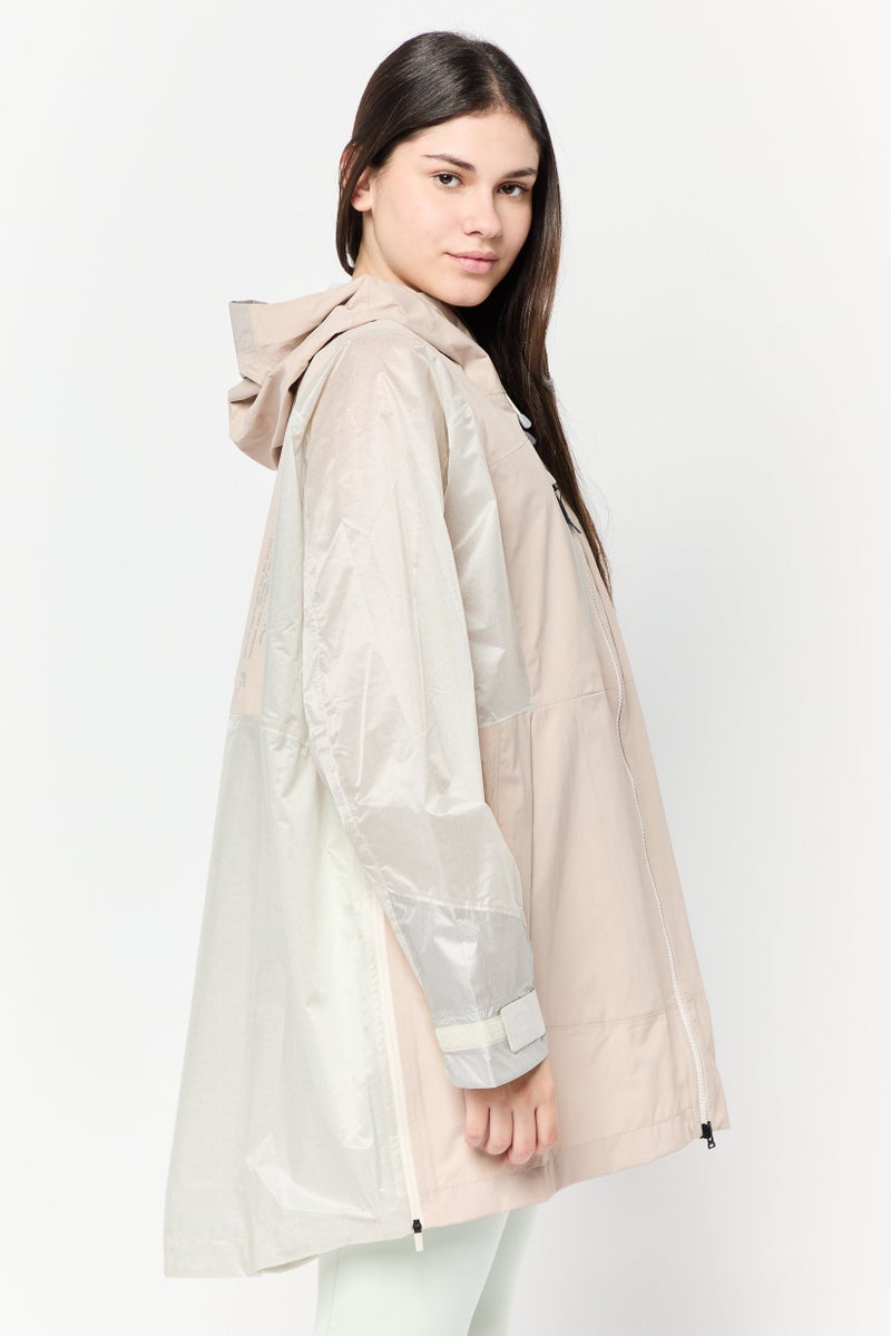 Adidas Women Sportswear Fit Long Sleeve Outdoor Jacket, Tan - Image 3