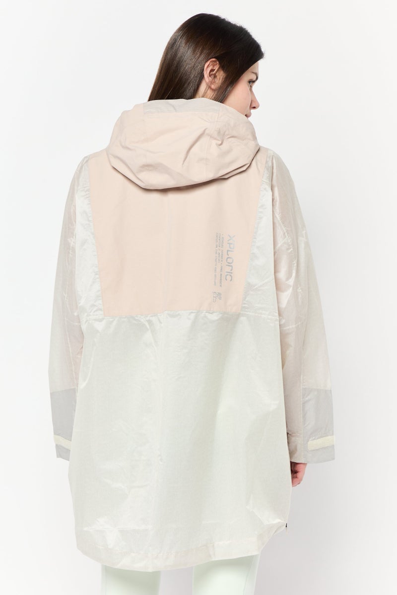 Adidas Women Sportswear Fit Long Sleeve Outdoor Jacket, Tan - Image 4