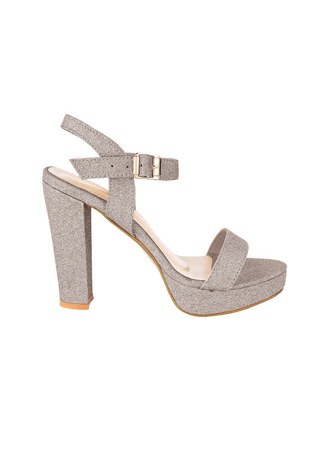 Shoetopia Girls Party Block Peep Toes with Buckles - Image 1