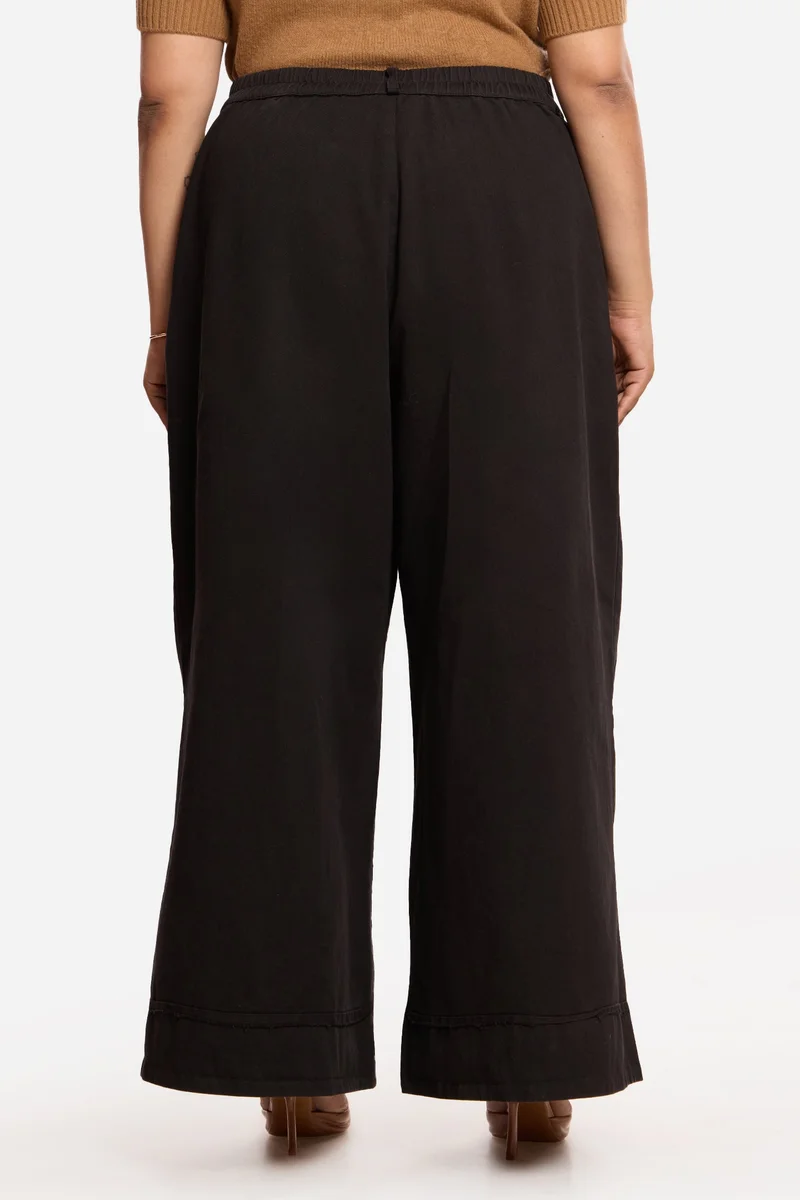 Virgio  Solid 100%. Cotton Utility Pleated Plus Size Trousers for Women for Women | Best Price UAE