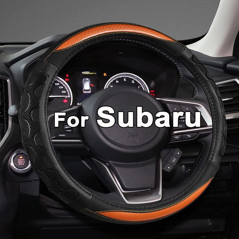 GIANT PANDA Steering Wheel Cover for Subaru Forester, Car Steering Wheel Cover for Subaru Outback and Crosstrek - Orange - Image 1