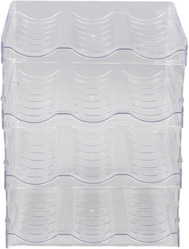 Transparent Water Bottle Organizer 4 Pack Stackable Plastic Cup Holder for Cabinet Pantry Storage Shelf Detachable Kitchen Bottle Rack - Image 1