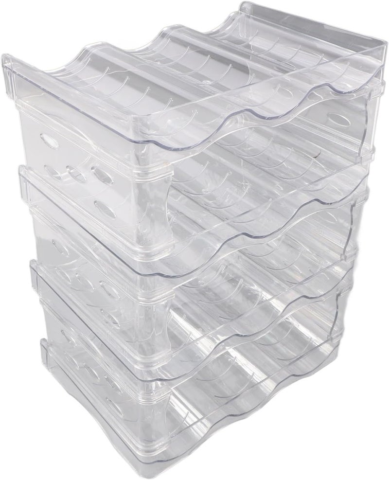Transparent Water Bottle Organizer 4 Pack Stackable Plastic Cup Holder for Cabinet Pantry Storage Shelf Detachable Kitchen Bottle Rack - Image 4