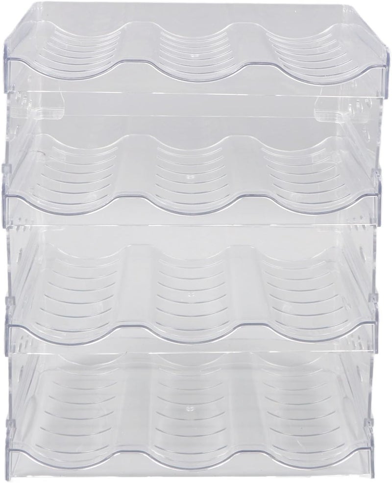 Transparent Water Bottle Organizer 4 Pack Stackable Plastic Cup Holder for Cabinet Pantry Storage Shelf Detachable Kitchen Bottle Rack - Image 5