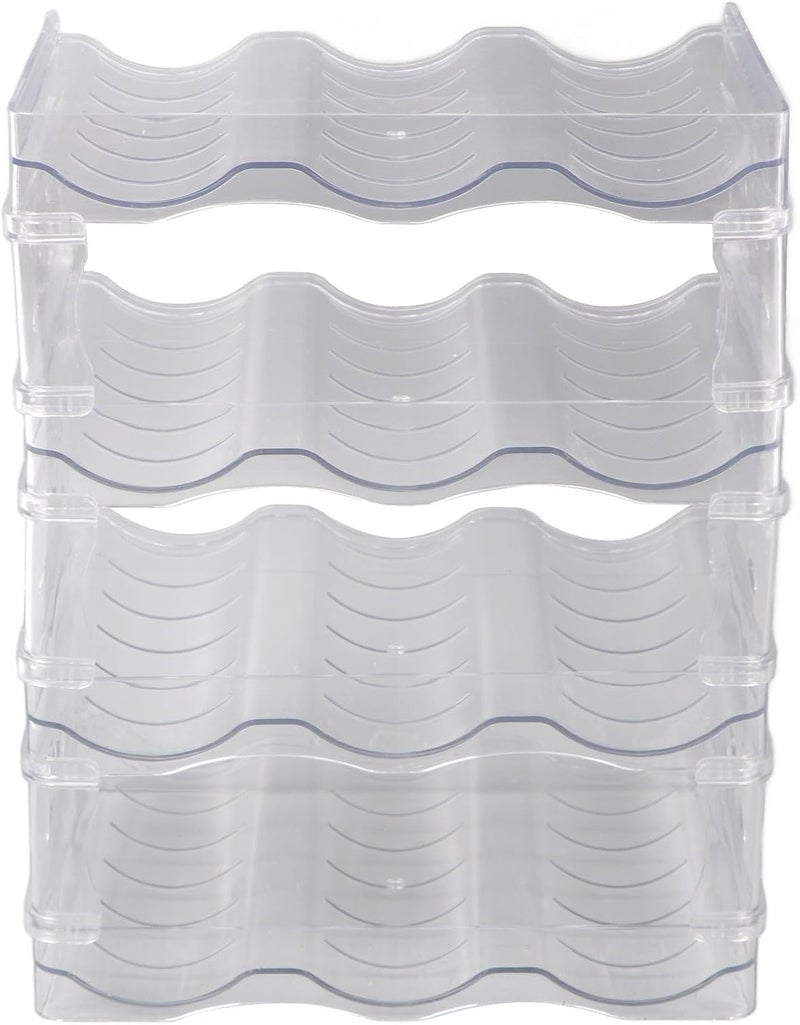 Transparent Water Bottle Organizer 4 Pack Stackable Plastic Cup Holder for Cabinet Pantry Storage Shelf Detachable Kitchen Bottle Rack - Image 3