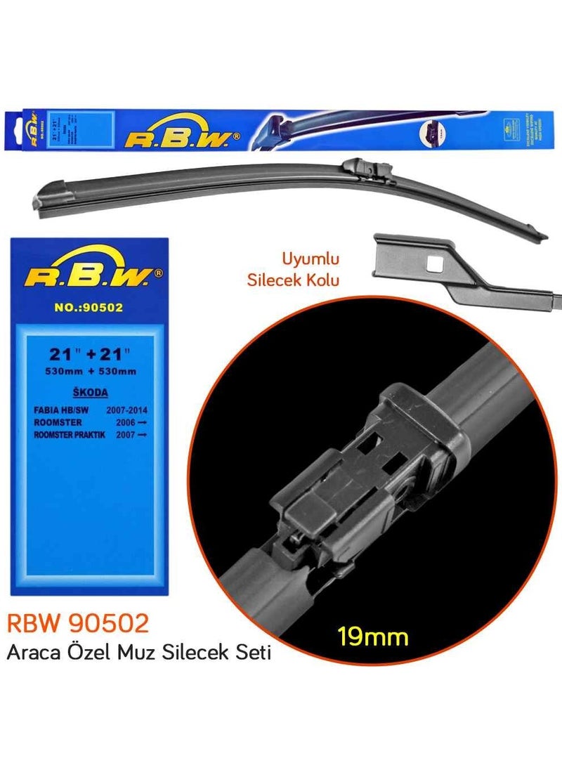 RBW 90502 Skoda Roomster 2006-2015 Front Wiper Set  - Image 3