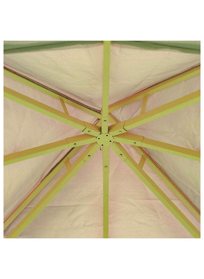 DANUBE HOME Miraj Gazebo Steel Frame With Polyester Roof Square Shape With Curtain And Net UV Resistant Garden Patio Canopy Modern Outdoor Furniture 4x4m Beige - Image 5
