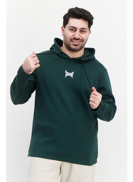 TapouT Men Sportswear Fit Outdoor Hooded Sweatshirt, Green  - Image 1