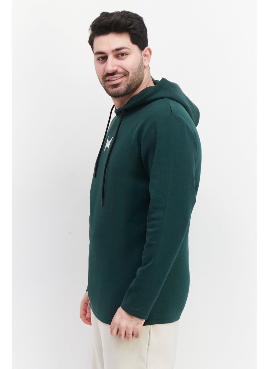 TapouT Men Sportswear Fit Outdoor Hooded Sweatshirt, Green  - Image 2