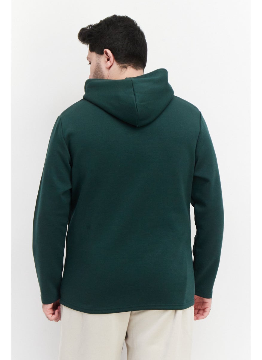 TapouT Men Sportswear Fit Outdoor Hooded Sweatshirt, Green  - Image 3