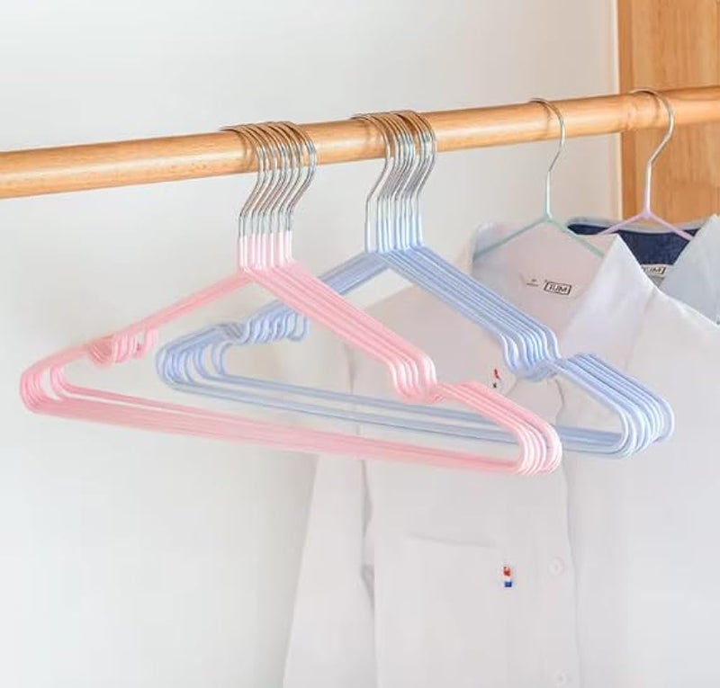 Stainless Steel Clothes Hangers 10-Pack, a Durable and Shatterproof Set with a Non-Slip Silicone Coating for Organizing Coats, Shirts, and Garments in Your Wardrobe, Colorful - Image 2