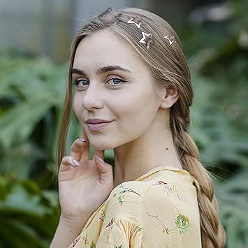 COMNICO 12 Pcs Star Hair Clips NonSlip Metal Snap Barrettes 2000s Y2K Accessories Shapes Pentagram Fashion Sparkling Hairpin Set Cool Personalized Style for Women and Girls Silver - Image 4