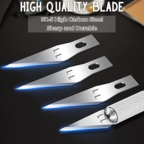 Jetmore 100 Pack Exacto Knife Blades, Hobby & Craft Knife Replacement Blades with Storage Box for Scrapbooking, Caving & Stencil - Image 3