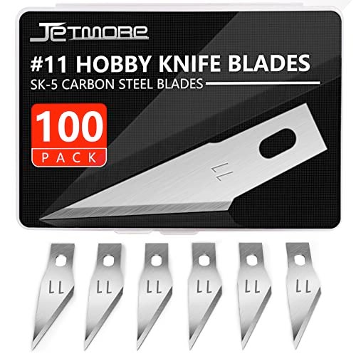 Jetmore 100 Pack Exacto Knife Blades, Hobby & Craft Knife Replacement Blades with Storage Box for Scrapbooking, Caving & Stencil - Image 1