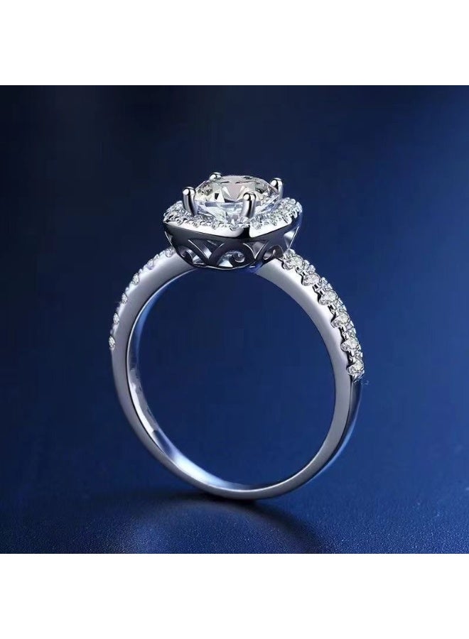 Field 2 Carat Moissanite Engagement Ring for Women, S925 Sterling Silver Platinum Plated Solitaire Promise Ring with Gift Box – Elegant Jewelry for Proposal, Wedding, or Anniversary Gift - Image 4