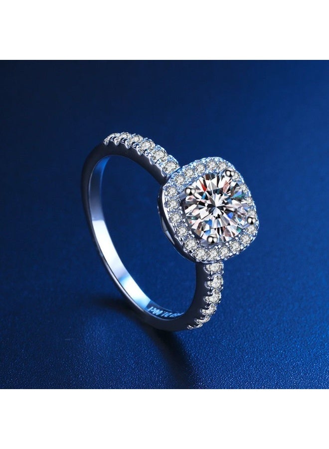 Field 2 Carat Moissanite Engagement Ring for Women, S925 Sterling Silver Platinum Plated Solitaire Promise Ring with Gift Box – Elegant Jewelry for Proposal, Wedding, or Anniversary Gift - Image 3