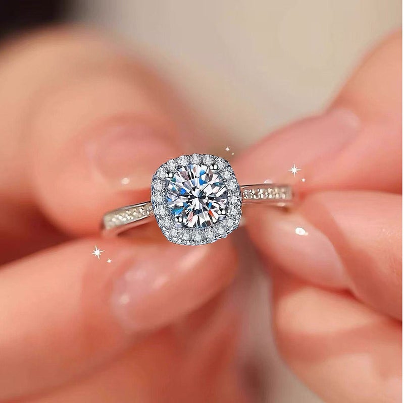 Field 2 Carat Moissanite Engagement Ring for Women, S925 Sterling Silver Platinum Plated Solitaire Promise Ring with Gift Box – Elegant Jewelry for Proposal, Wedding, or Anniversary Gift - Image 5