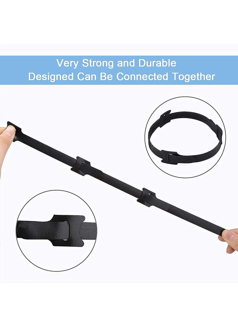 Hian Cable Organizer Hook Loop Ties Reusable Wire Management Straps for PCs TVs Desks WFH Accessories Durable Cord Holder for Tidy Spaces 60PieceBlack