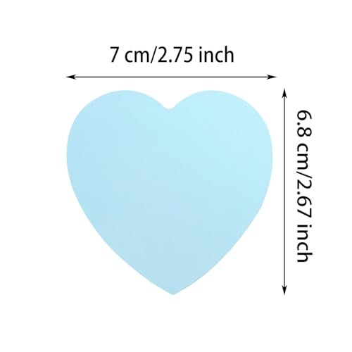Mini Skater 2 Pack Kraft Paper Sticky Notes Heart Shaped Self-Stick Blank Book Tabs Paper Markers Sticky Notes Pad 100 Sheets Index Sticker (Light Blue) - Image 2