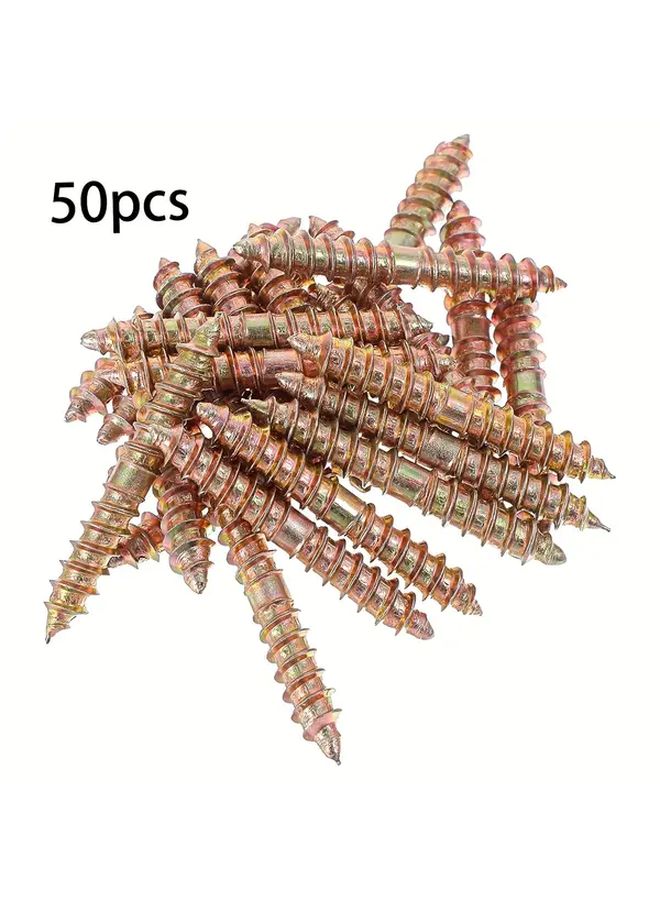 50pcs M6x41mm Zinc Plated Double Ended Screws For Woodworking Furniture DIY - Image 2