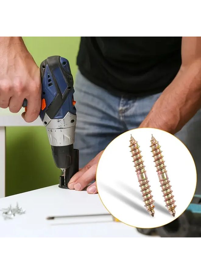 50pcs M6x41mm Zinc Plated Double Ended Screws For Woodworking Furniture DIY - Image 4